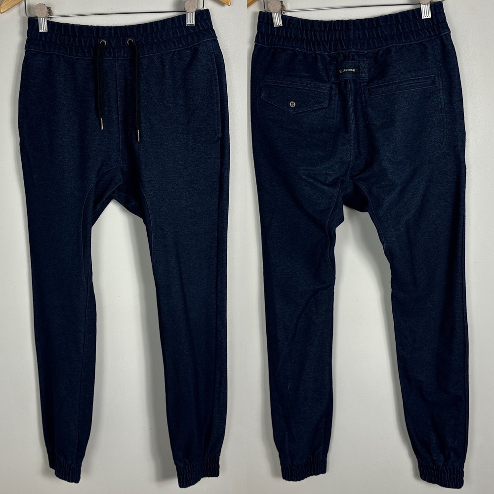 Zanerobe Sureshot Denim Joggers Mens Sz 30 Blue Drawstring Pockets Casual Pants